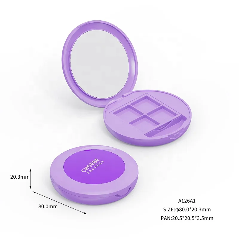 Choebe new design 4 neg Luxury eye shadow palette packaging compact case with mirror