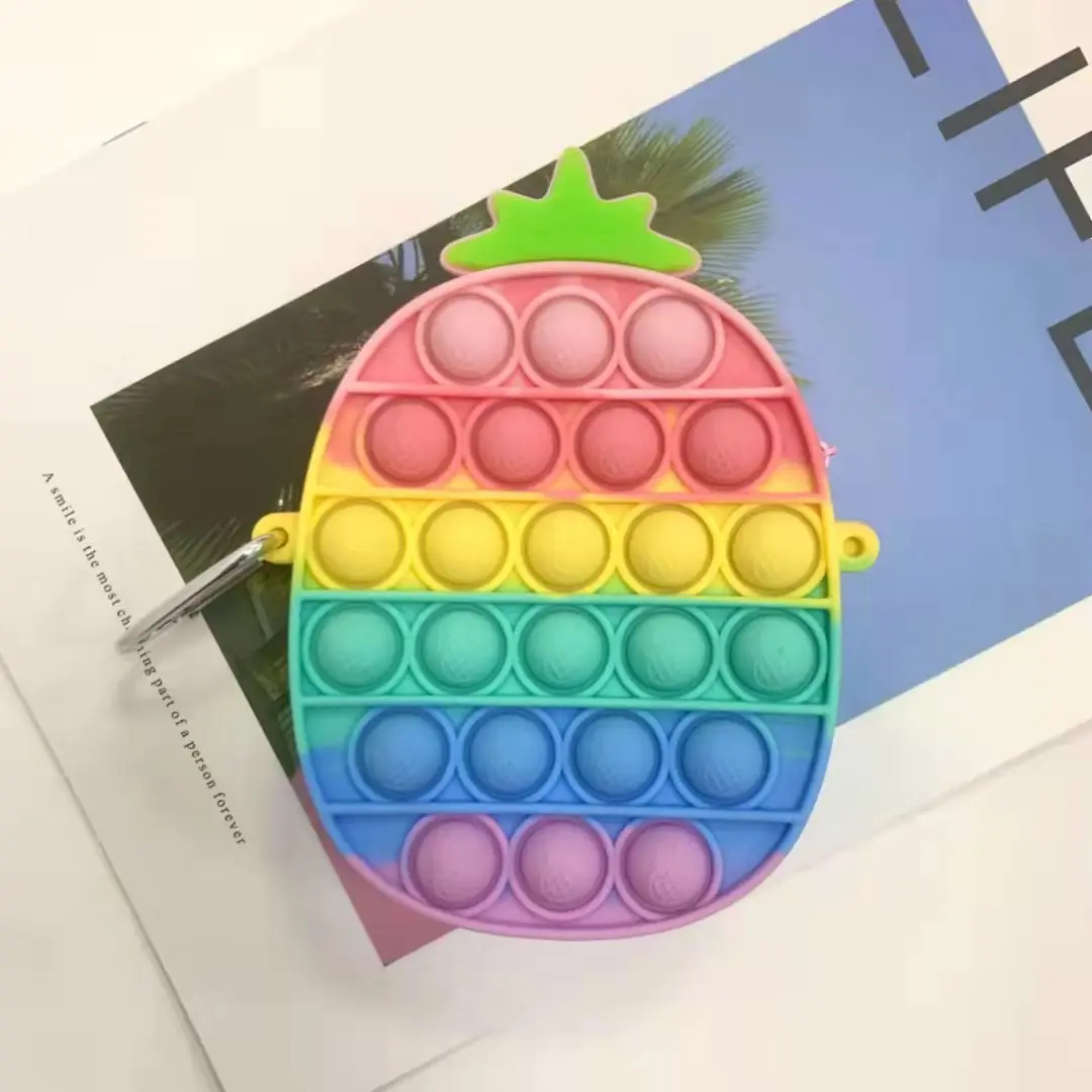 pink cat silicone toys candy color pencil case shoulder bag rabbit fidget toys bag school supplies