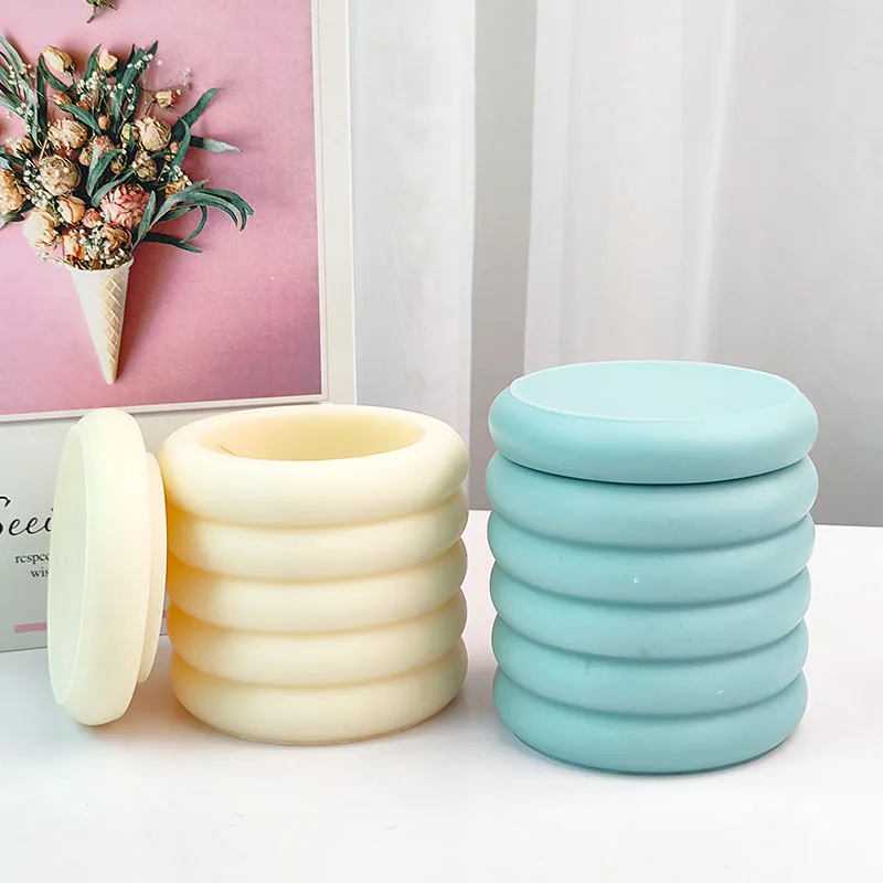 Ring Candle Cup Silicone Mold Cement Candle Cup Gypsum Candle Jar Diy Aromatherapy Cup Epoxy Resin Mold