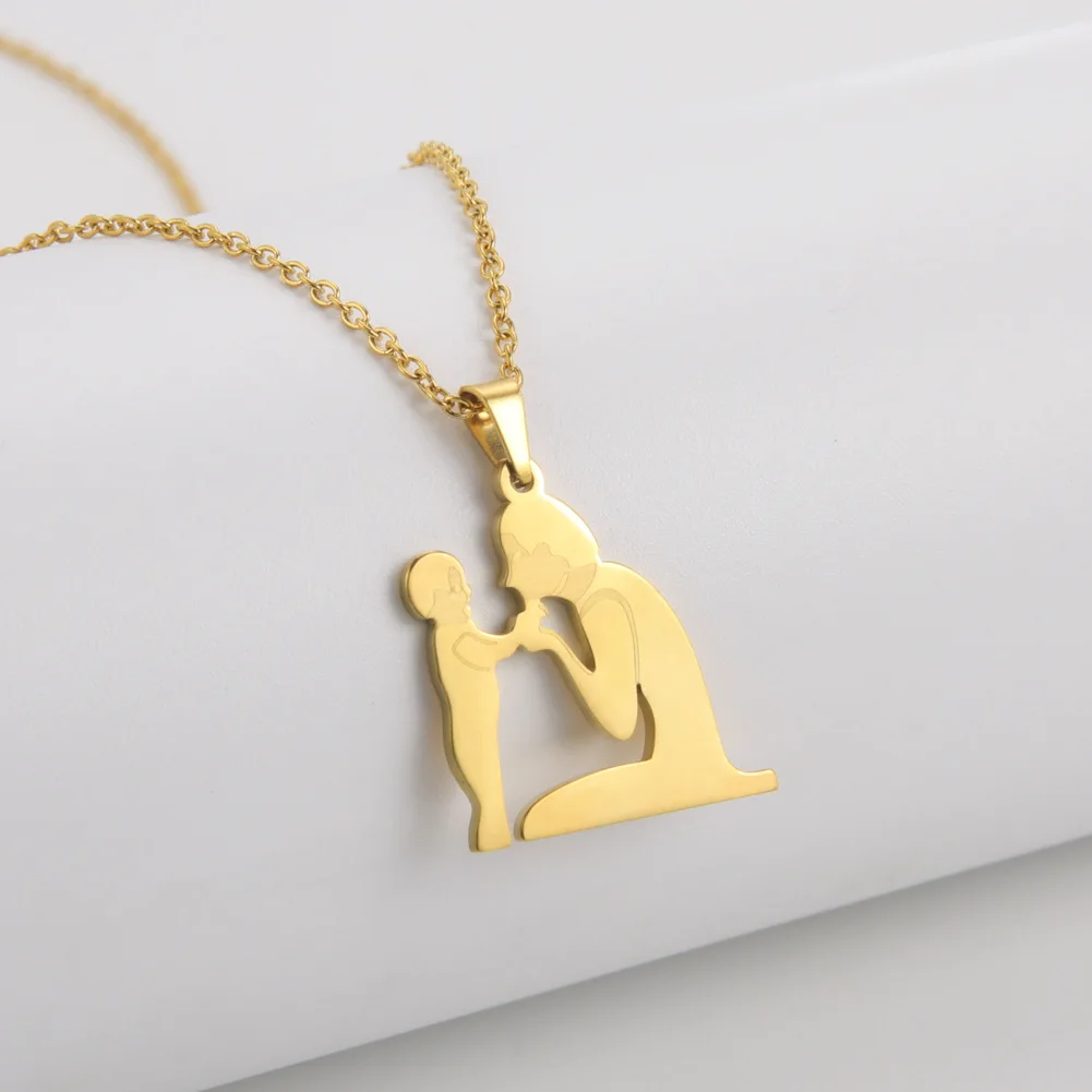 Family Baby Pregnant Necklace Heart for Wife Mother Father Day Women Man Gift Love Silver Color Stainless Steel Jewelry