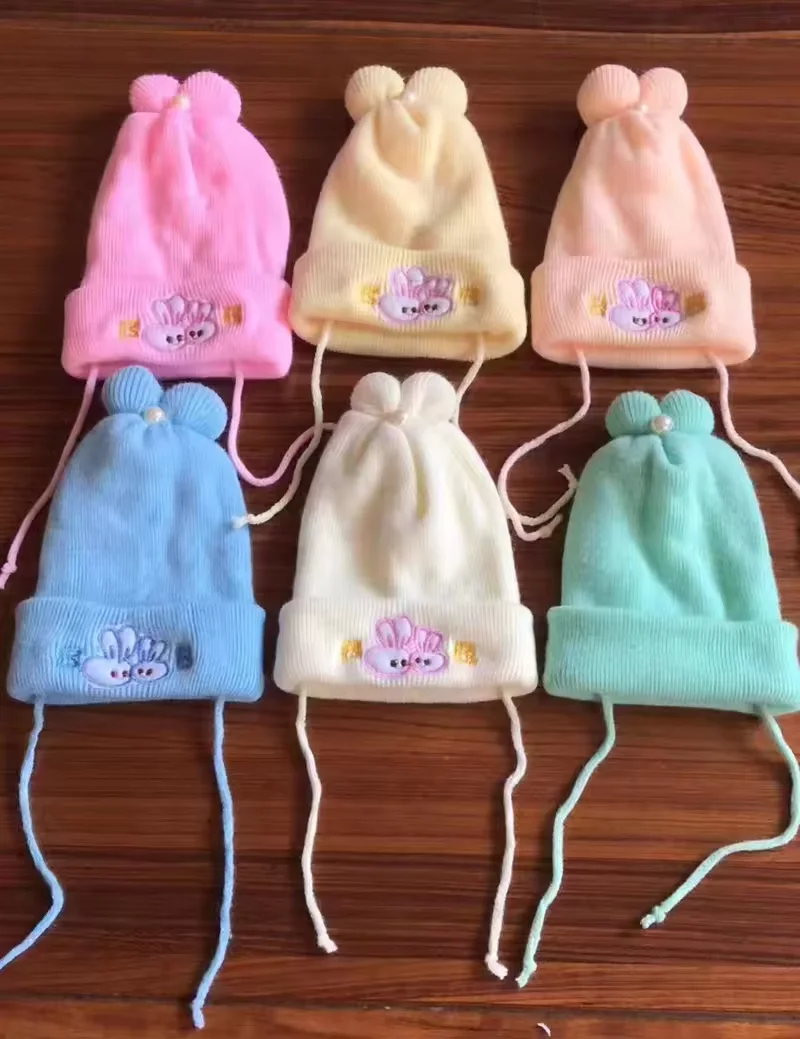 1-2 Year Newborn Baby Cap Wholesale Toddler Beanie Baby Boys Girls Beanies Kids Winter Hats Children Knit Warm Caps