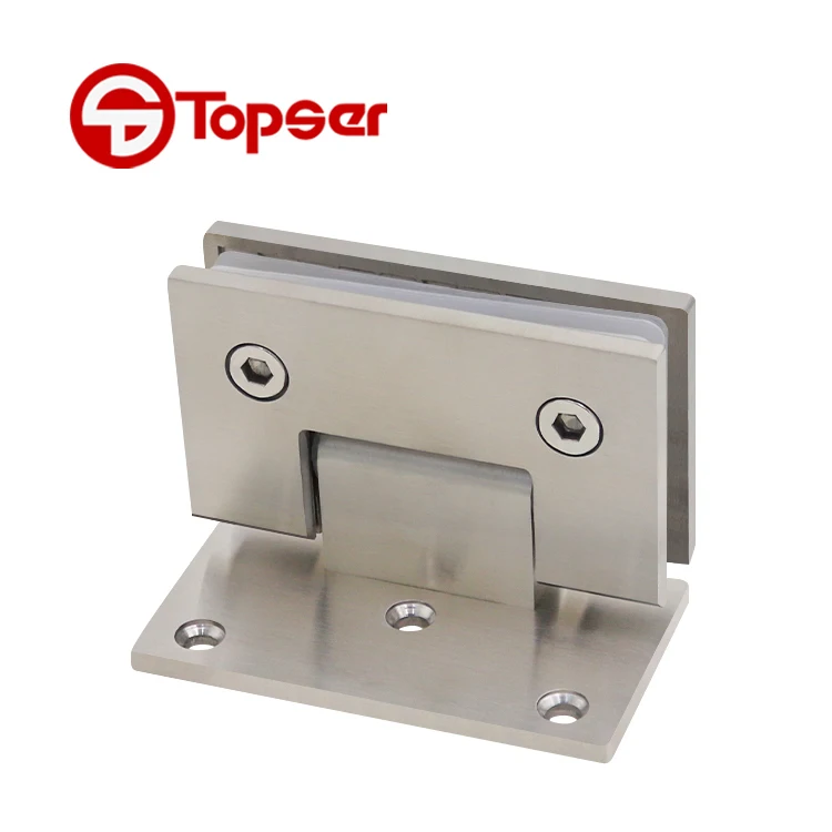 Bathroom 90 Degree Stainless Steel Five Hole Offset Back Plate Wall to Glass Shower Door Pivot Hinge