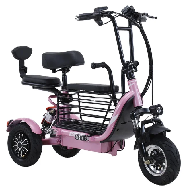 Mini electric tricycle for baby pickup for men and women scooters folding double three-seater lithium tram