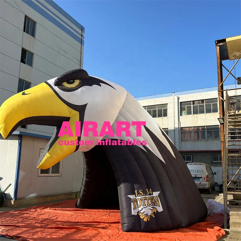 New special design black eagle giant advertising inflatable tunnel channel passage for sports