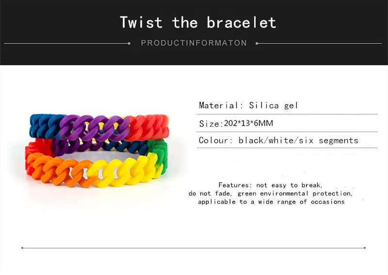 Personalized camouflage color hollowed out bracelet wrist band silicone twist for men and