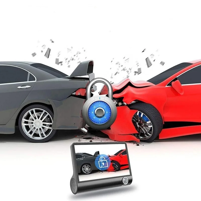 Car DVR 3 Cameras Lens 4.0 Inch Dash Camera Dual Lens support Rearview Camera Video Recorder Auto  Dvrs Dash Cam