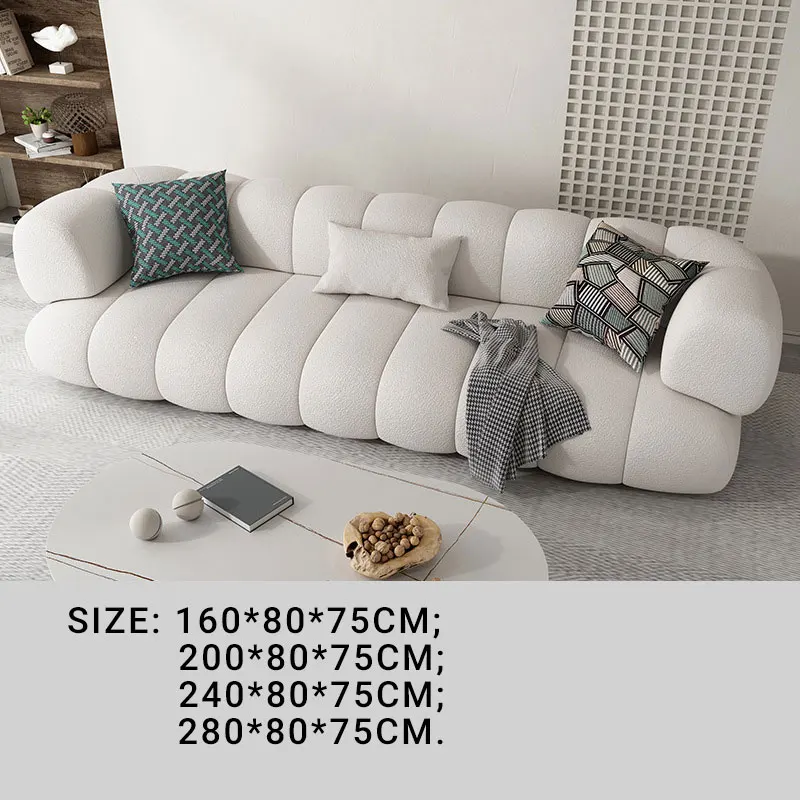 Modern design villa hall living room office reception sofa lamb wool fabric sofa set furniture