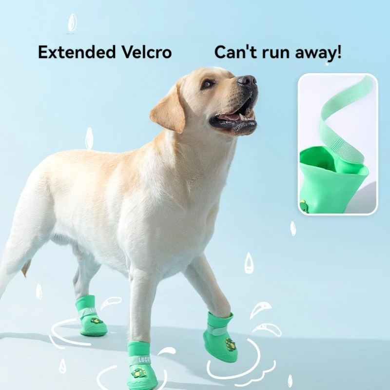 High quality fashion waterproof dog shoes pet wint breathable dog shoes waterproof silicone pet shoes