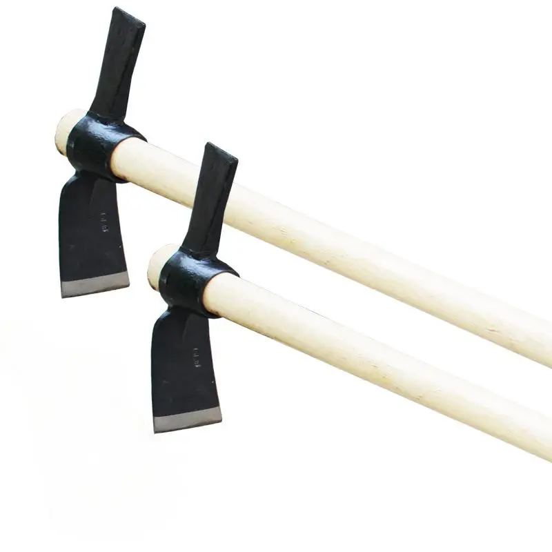 High quality Multifunctional Garden tools for farmer steel digging pick axe pick mattock with wood handle