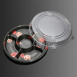 Japanese Style Printed Plastic Sushi Packing Box Manufacturer Wholesale Blister Fruit Salad Transparent Preservation Sushi Box