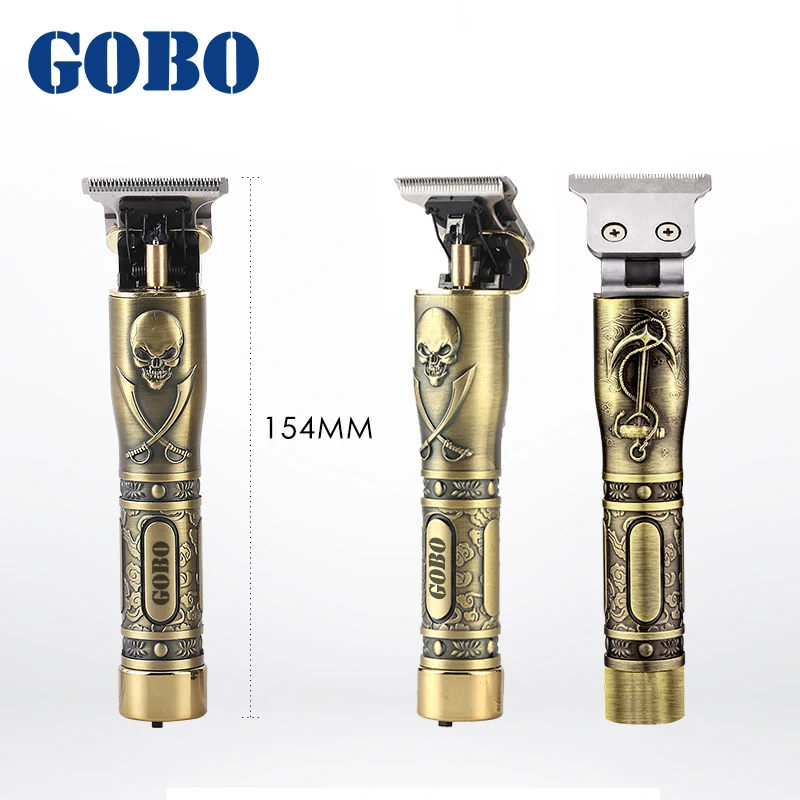 GB-9370 Professional Male Rechargeable Mini Hair Clipper trimmer Zero Cutting Blade Vintage metal styling barber