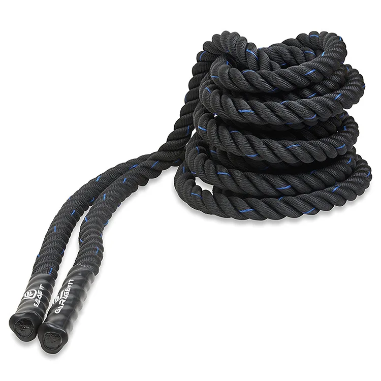 customized logo iron bull  training battle rope jump rope   with handle gym 30 ft 15m for body fitness