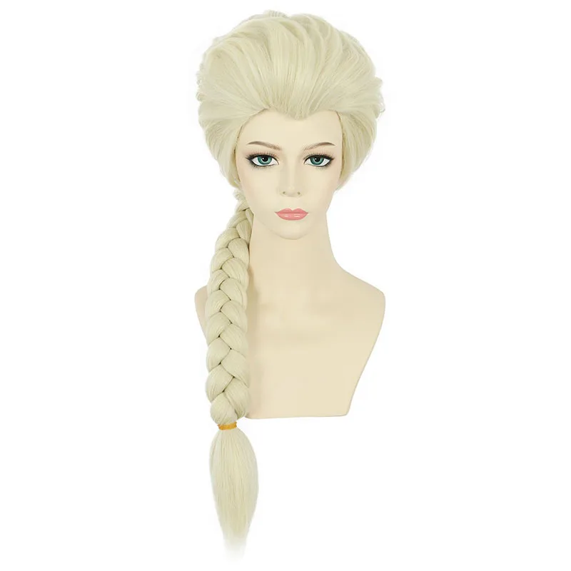 FX-HA40 Frozen Anna & Elsa косплей парик набор длинные и короткие кудри плетеные парики светло-коричневые аниме принцы