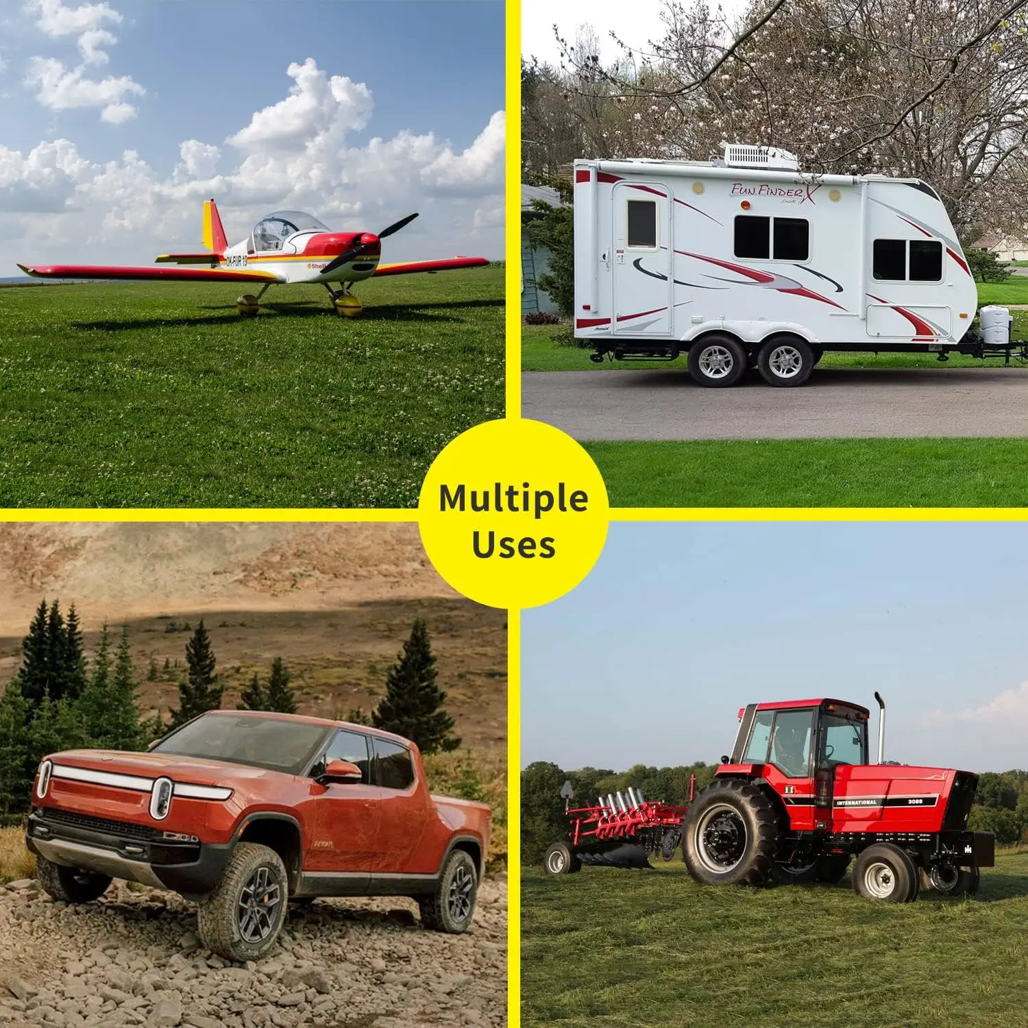 Heavy Duty Rubber Wheel Stopper Portable Aircraft Wheel Chocks  with Yellow reflective strips for Travel Trailers, Cars