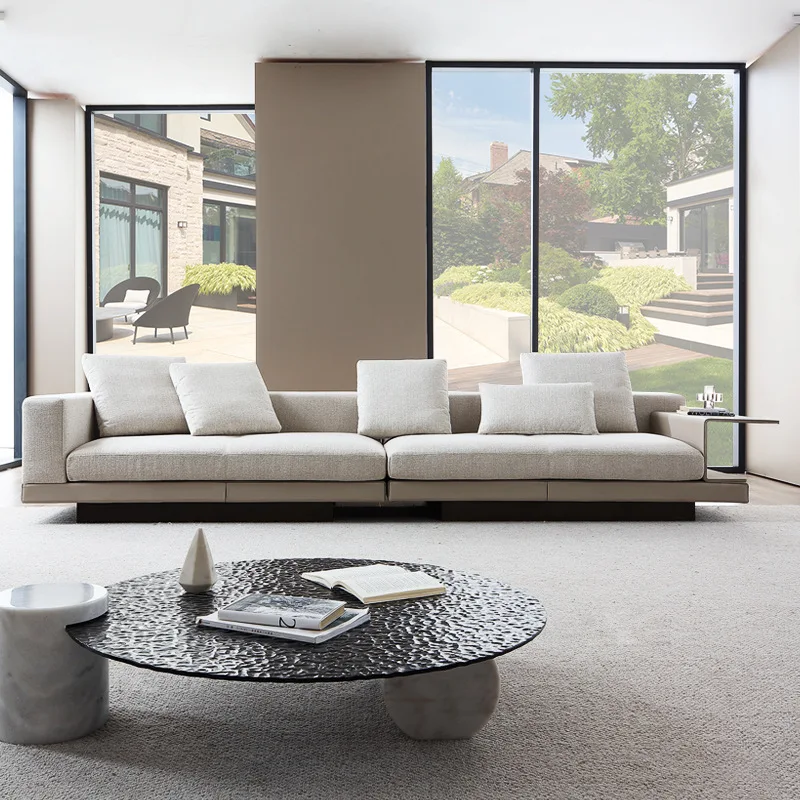 Brand New minimalist fabric sofa simple modern living room straight row imported cotton and linen sofa combination furniture