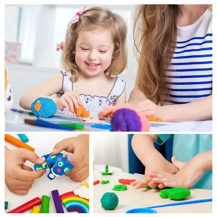 Akiaco Non Toxic Plasticine Children Play Toys Soft Playdough Modeling Clay Kit For Kids