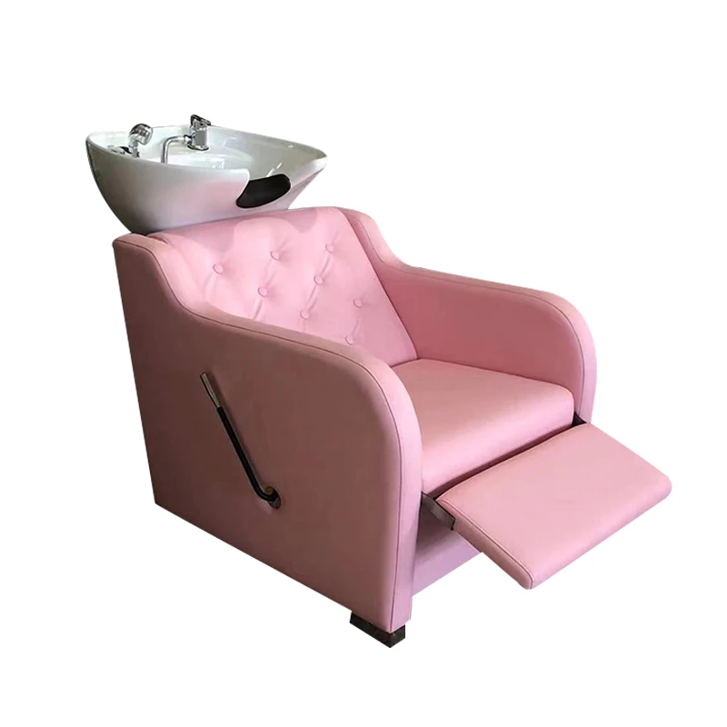 2023 New Arrival Very Beautiful Brown Shampoo Bowl Washing Salon Shampoo Chair 10 Years Warranty