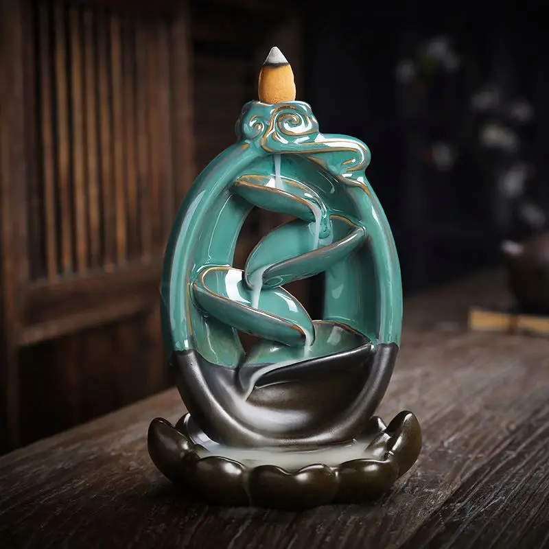 Incense burner Ceramic Aromatherapy Burning Waterfall back flow incense burners backflow burner joss stick holder
