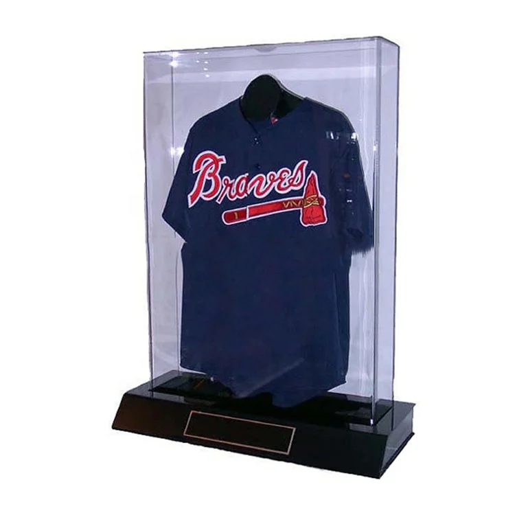 clear acrylic jersey display case,clothing store showcase,jersey shop display stand