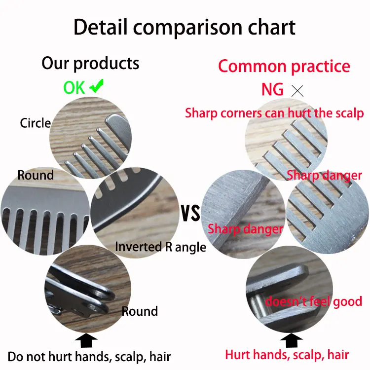 Factory design customization wholesale anti-static anti-tangling hairdressing comb barber comb  metal comb for salon