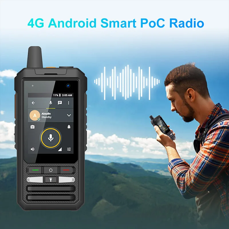 UNIWA F80S 2.4 Inch Android 10 HD Walkie Talkie with LTE Two-Way Radio 200 km to 3000 Mile Long Distance 4G PoC