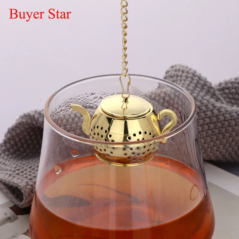 Stainless Steel 304 Teapot Shape Tea Ball Strainer Loose Leaf Tea Drain Infuser Filter