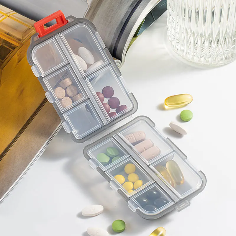 Portable Small  Pill Case Travel Pill Organizer Weekly Pocket Pill Box Dispenser for Purse Vitamin Fish Oil