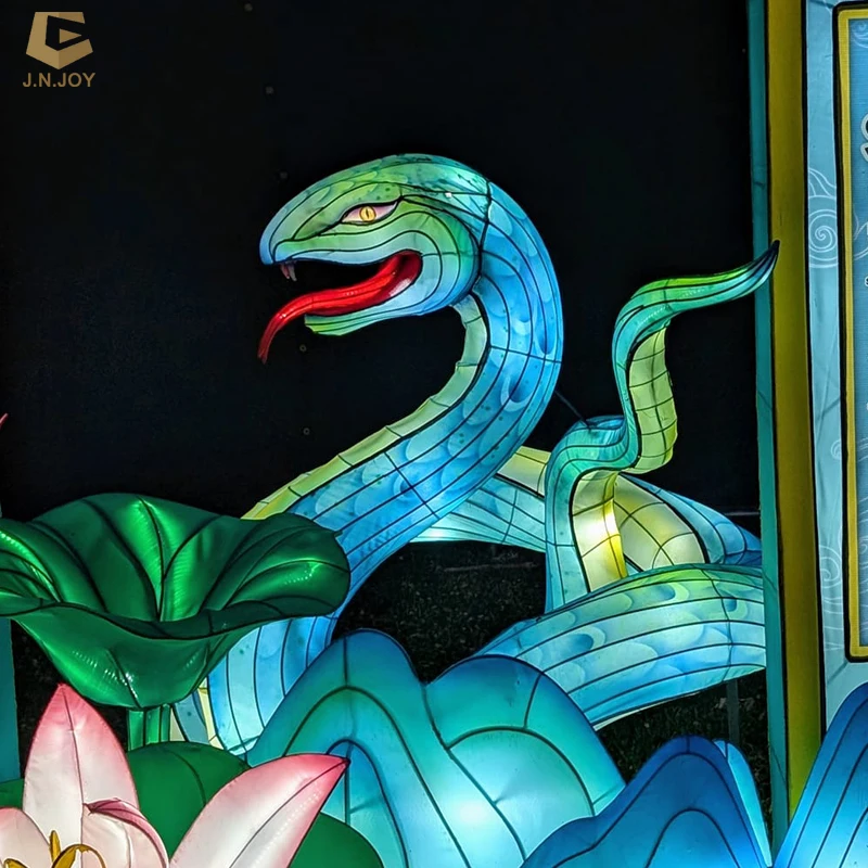 SGL50 Chinese Lunar Calendar Year of the Snake Lantern Festival Animal Silk Lantern For Theme Park