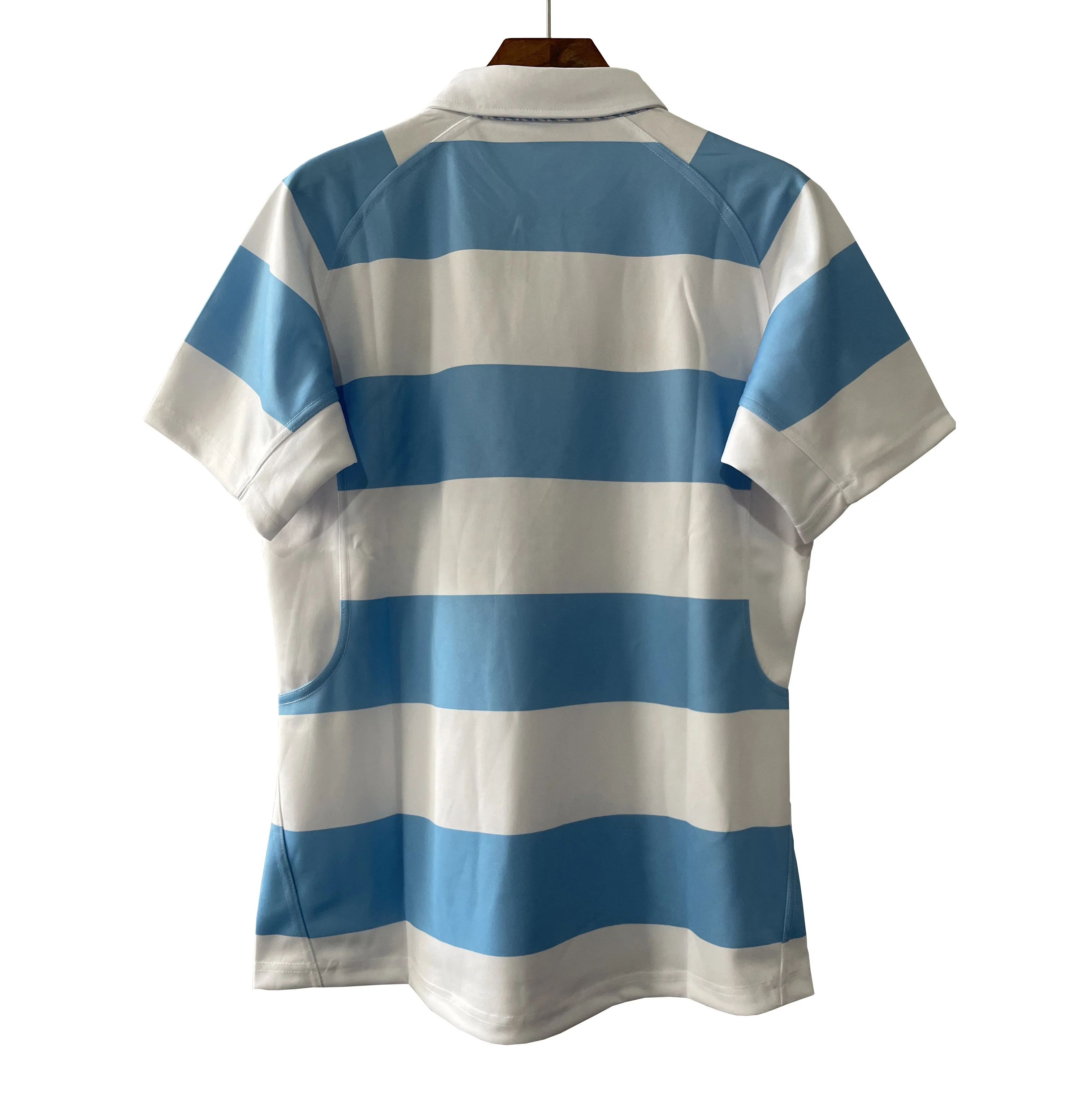 White/Blue Stripe Rugby Football Shirts Argentina Rugby Jersey