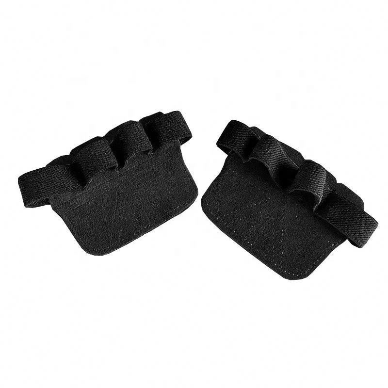 Weight Lifting 4 Fingers Loop Gym Grip Half Palm Protect Leather Gym Workout Fitness Grip Pads