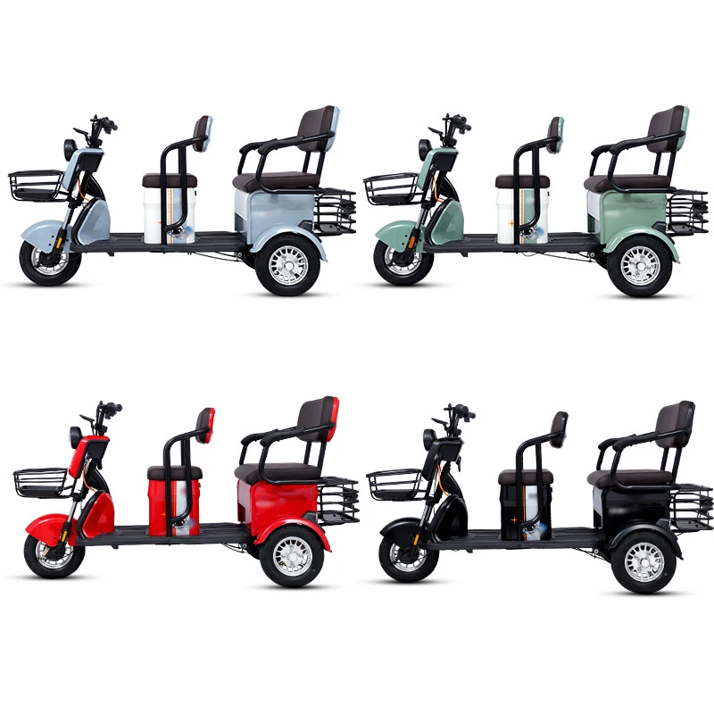 Manufacturers wholesale electric tricycles 3 wheels 800W 1000W family scooter pick up children passenger and cargo dual-purpose