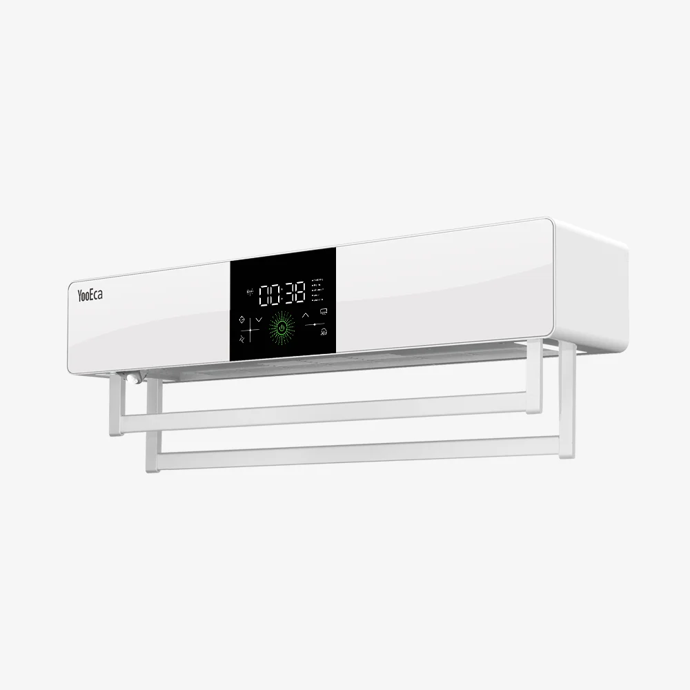 
Bathroom Appliances 110V-220V Hot Air Drying Smart Remote Control UV Disinfection Electric Towel Rack 