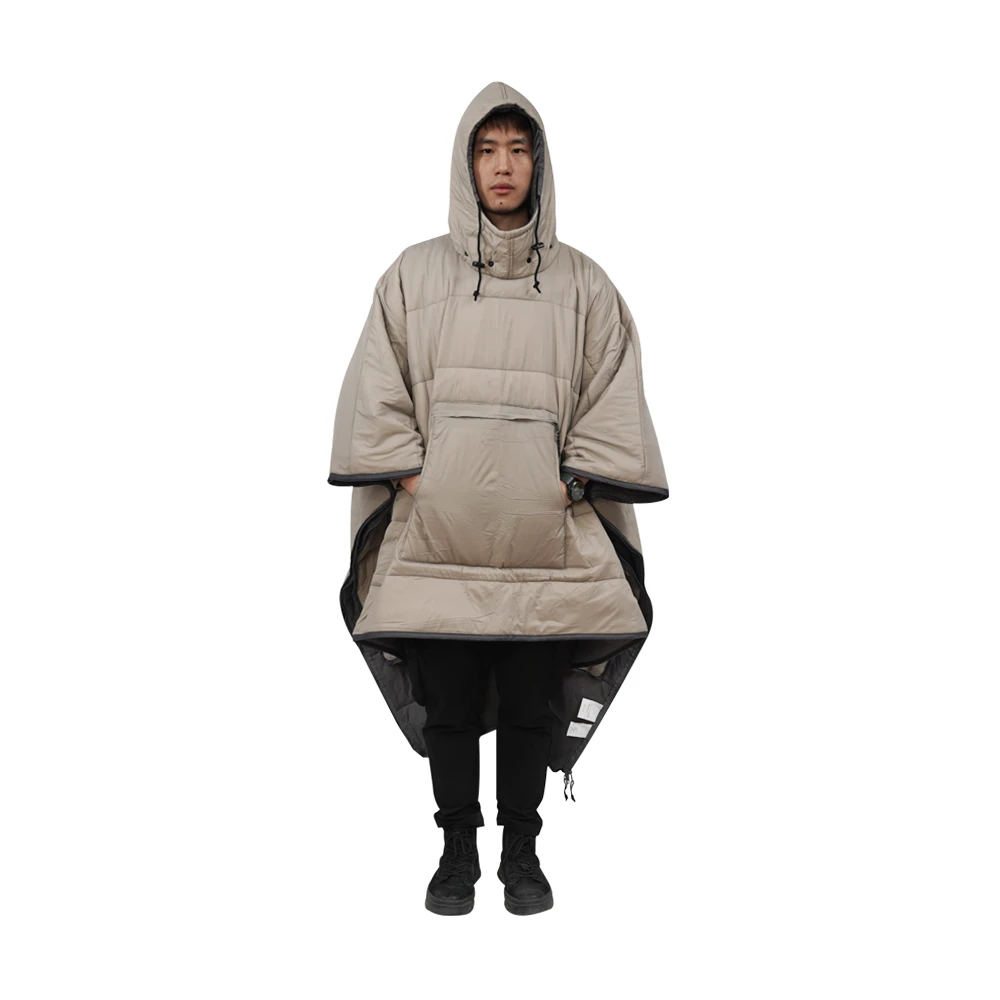 Outdoor Camping Sleeping Bags WindProof Cloak Shawl Cape Waterproof Sleeping Bag Cotton Wearable Sleeping Bag for 3 Seasons