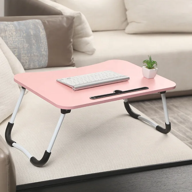 Portable Folding Laptop Desk Computer Notebook Table Stand Tray  for Sofa Bed (Wooden)