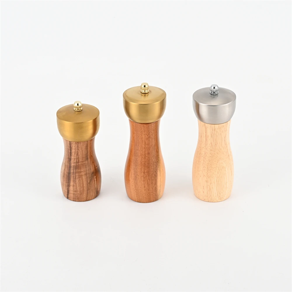Solid Wood Pepper Grinder Multi-purpose Household Kitchen Tool Rubber  Wood Manual Black Pepper Shaker