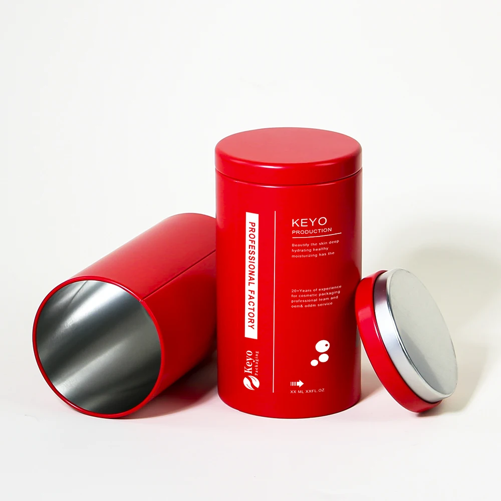 5oz 8oz 10oz Wholesale Printing Design Airtight Round Matte Red Jar Custom Coffee Tin Can Tea Metal Tins Container With Lid