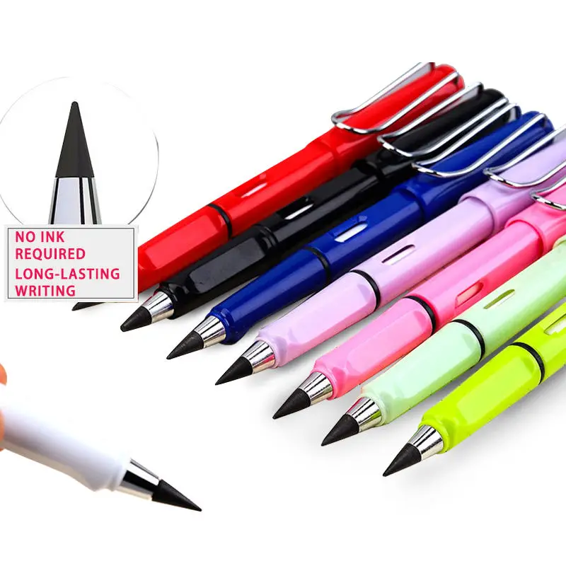New Top Factory Sale Customized Logo Colorful School Or Office Shell Funny Plastic Mechanical No Ink Erasable Pencil