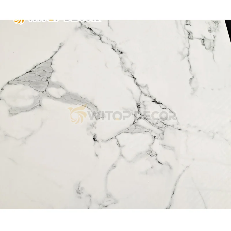 Factory price waterproof latest design golden line uv board pvc marble sheet for hotel decoration