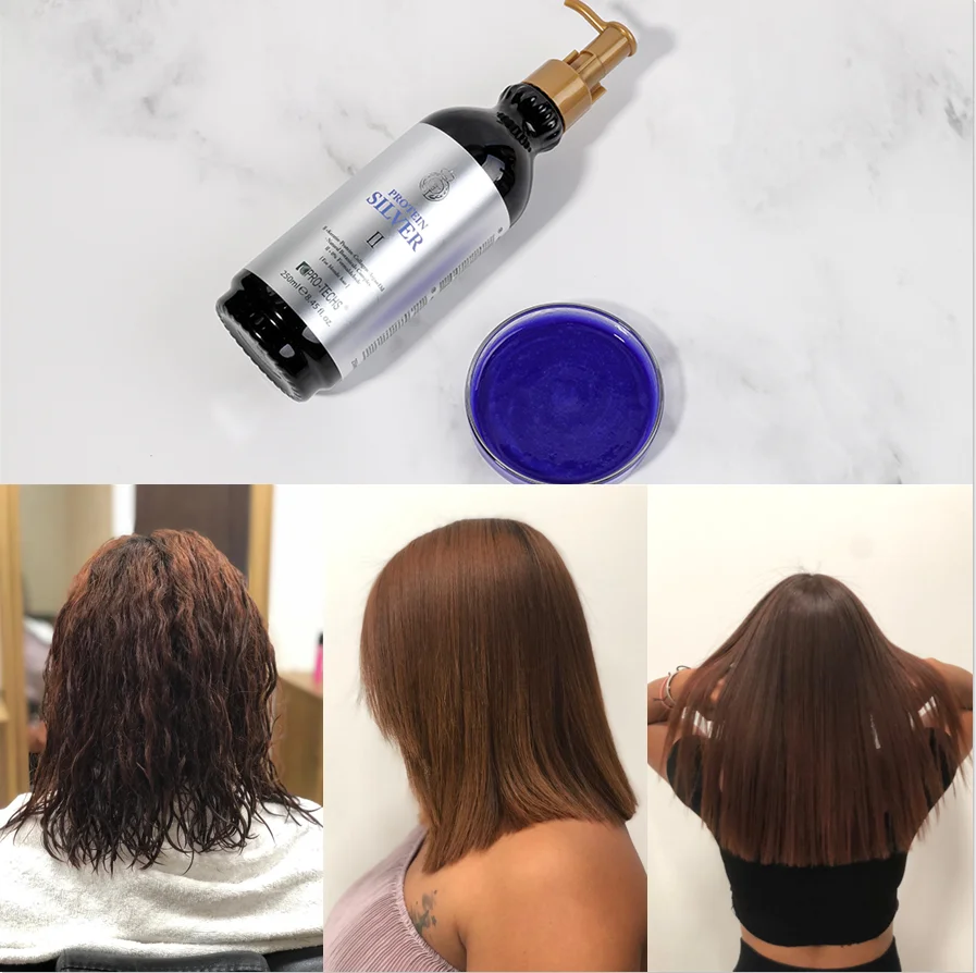 Wholesale Blond hair Protein Silver Collogan Smooth Keratin Hair Straightening Cream Keratin Treatment
