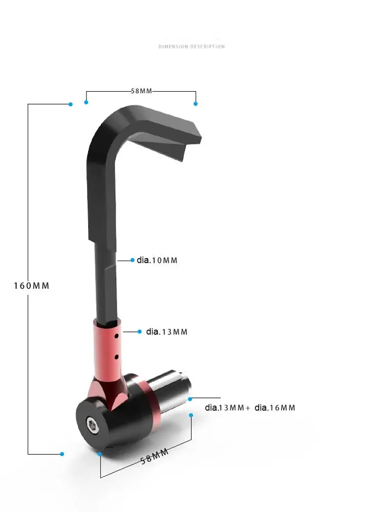 Universal 7/8in 22mm CNC Aluminum Handlebar Brake Clutch Lever Hand Guard Protector for Motorcycle, Motorbike, Scooters