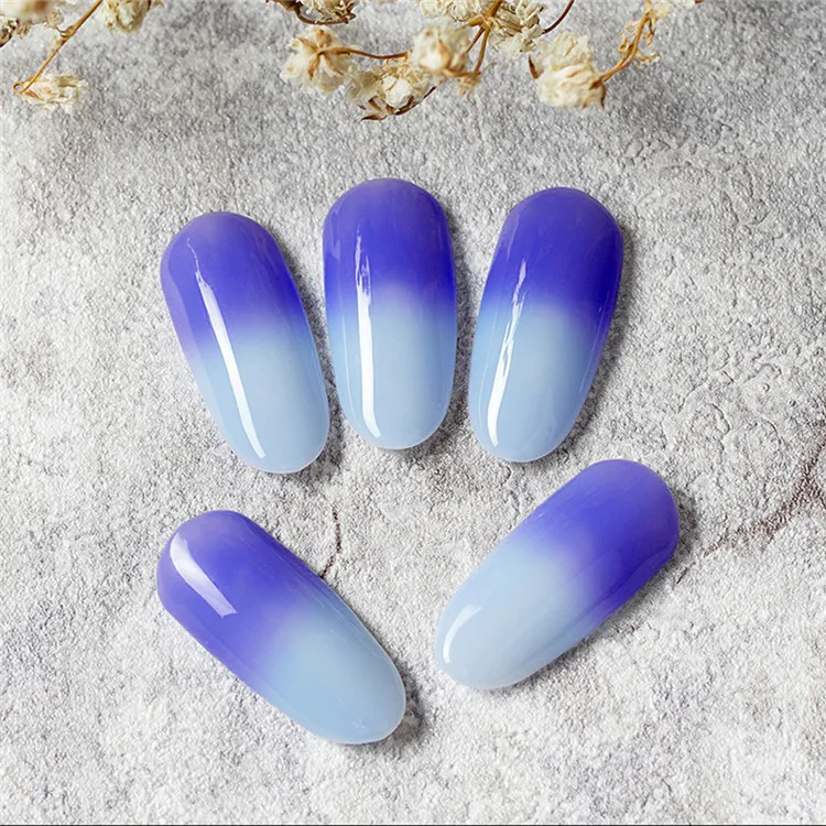 
Low Moq organic nail no shrinkage polish oem temperature change color uv gel 