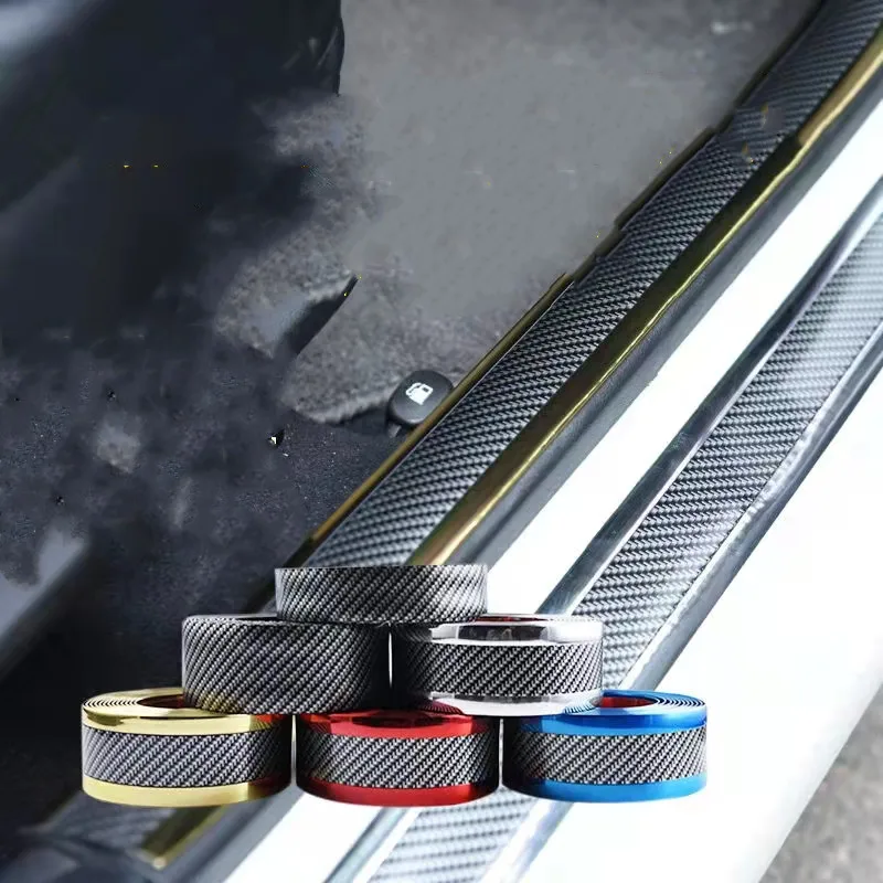 Наклейка для защиты кузова автомобиля от столкновений, пленка из углеродного волокна, полоски, защита от царапин, защитные ленты, уплотнение, задняя гуарная пленка