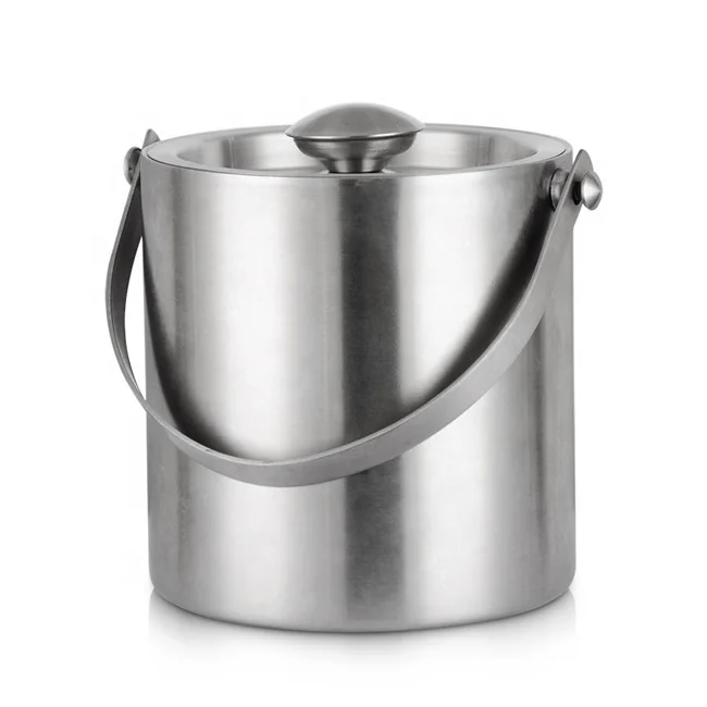 
Bar Luxury silver Beer Champagne Ice Cooler Stainless Steel Wine Ice Buckets With lid & handle 