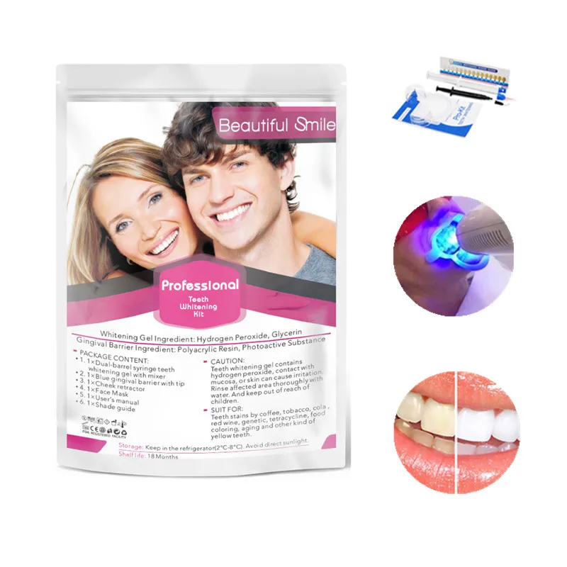Beautiful Smile 2 People Gum Protector Cheek Retractor Whitening Gel Teeth Professional Teeth Whitening Kit For Salon Office