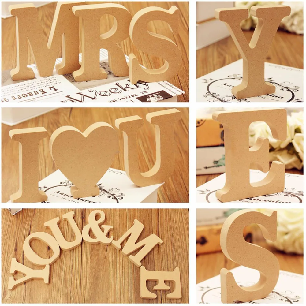 MDF letter props, 26 English letters, letter props for wedding decoration alphabet letter yard sign