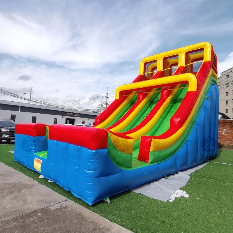 2023 Factory Wholesale Kids Amusement Park Equipment Inflatable Water Slides Three Lane Wet Slide For Sale