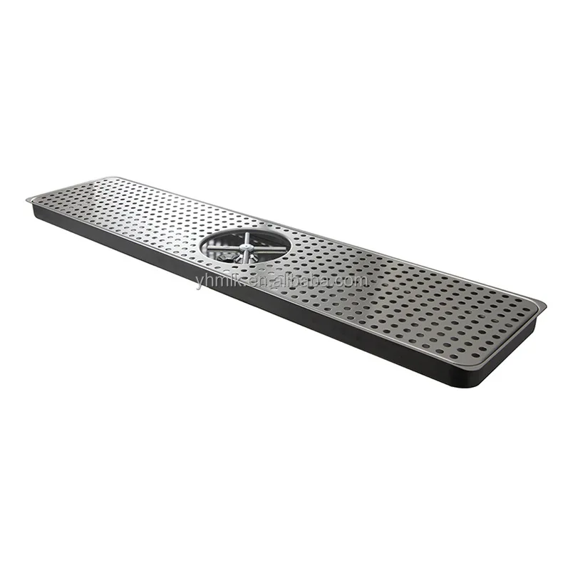 Stock Stainless Steel Beer Drip  Tray With Glass Rinser For  Bar