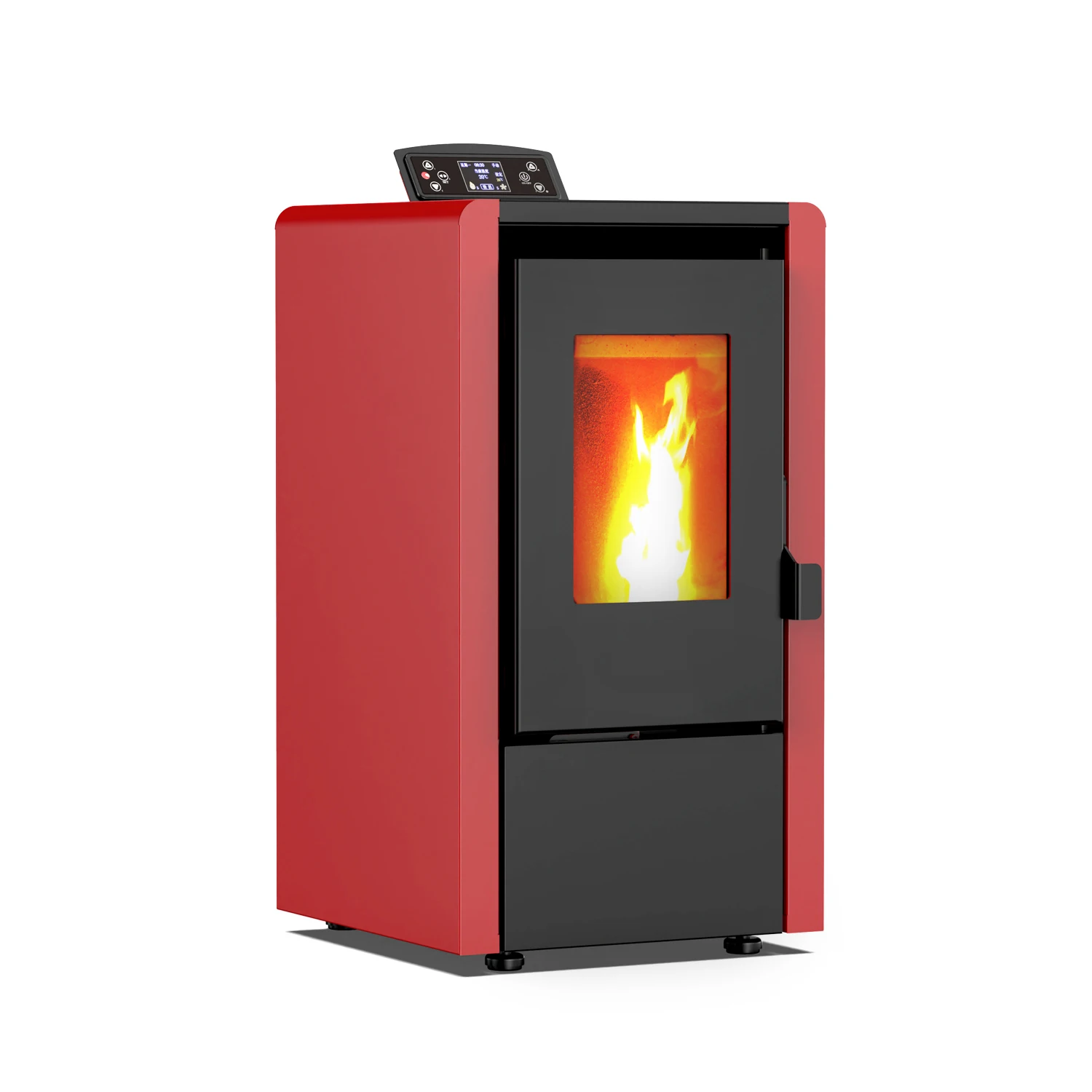 High Efficiency 84.3% modern wifi  bedroom pellet stove with remote control panel cast iron wood pellet stover for sale