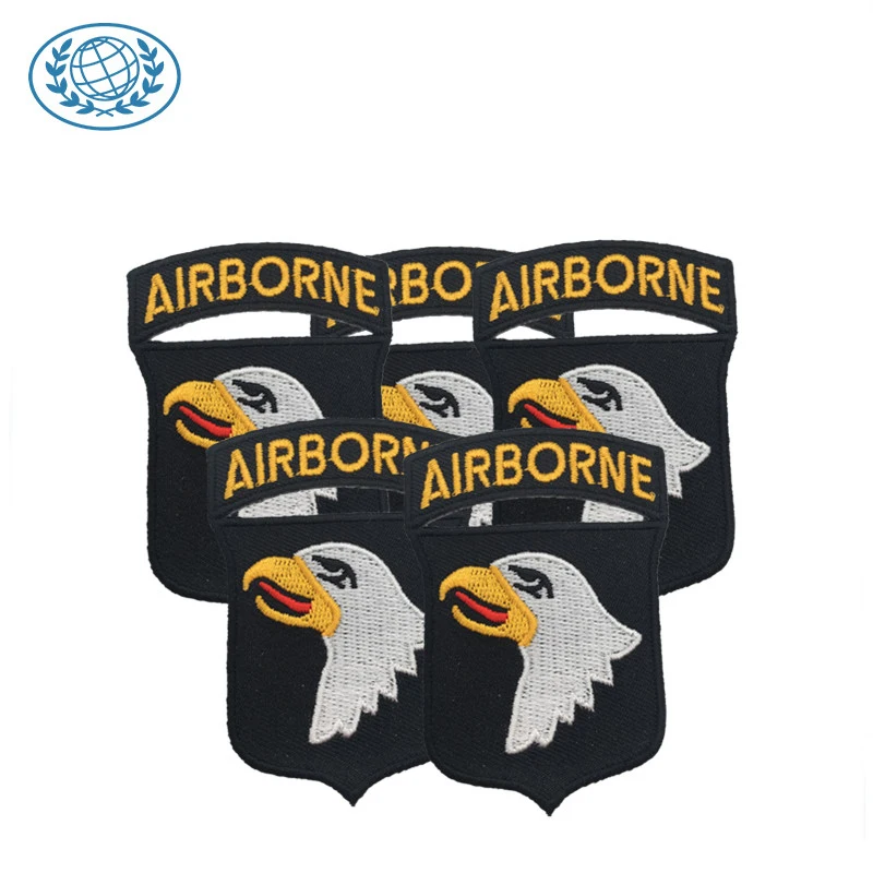 
Manufacture Custom Embroidery Eagle Pattern Airborne Pilot Uniform Patch Embroidered Badge For Shoulder Arm 