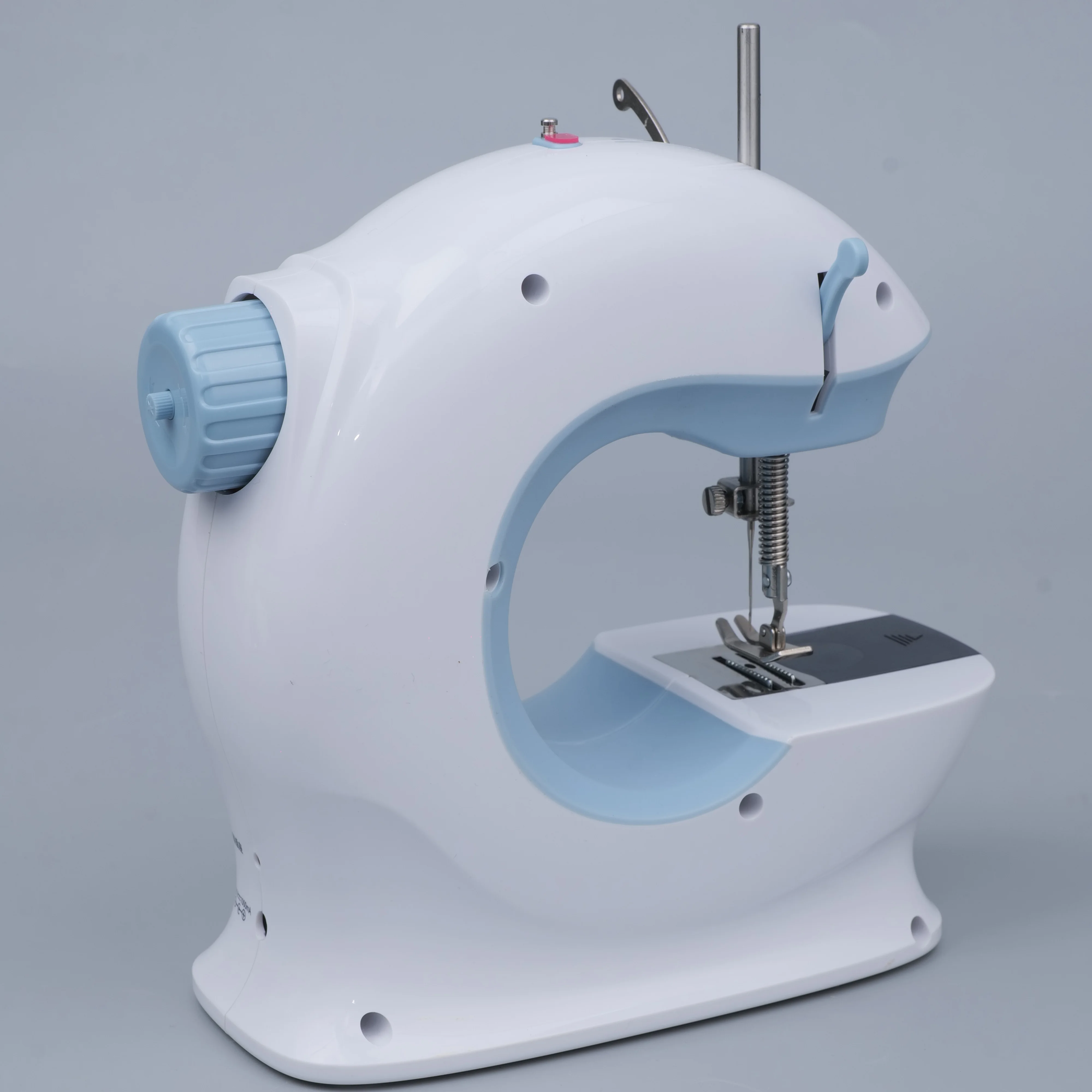 Blue portable table top mini household sewing machine for kids or beginners FHSM-213